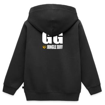 GG Jungle Diff Gamer Gaming - Kinder Premium Organic Zip Hoodie - Schwarz - Hinten - AI Model Kid Male (0cm)