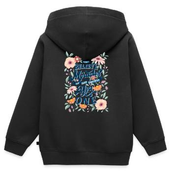 Du bist ein Wunder - Kinder Premium Organic Zip Hoodie - Schwarz - Hinten - AI Model Kid Male (0cm)
