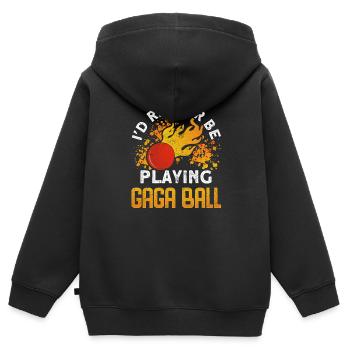 Ballon Dodgeball Hexagon Pit Sports Gaga - Sweat Premium à capuche zippé enfant bio - noir - Dos - AI Model Kid Male (0cm)