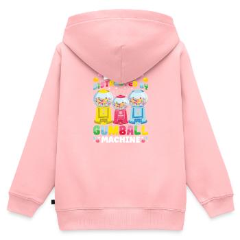 Funny chewing gum machine - Kids Premium Organic Zip-up Hoodie - rose - Back - AI Model Kid Female (0cm)