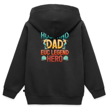 Euc E-unicycle Elektrisches Einrad - Kinder Premium Organic Zip Hoodie - Schwarz - Hinten - AI Model Kid Male (0cm)
