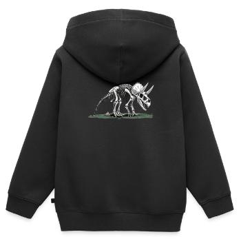 Der Humor Der Paläontologie Dinosaurier - Kinder Premium Organic Zip Hoodie - Schwarz - Hinten - AI Model Kid Male (0cm)