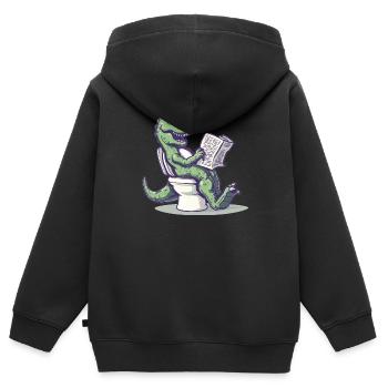 Der Humor Der Paläontologie Dinosaurier - Kinder Premium Organic Zip Hoodie - Schwarz - Hinten - AI Model Kid Male (0cm)