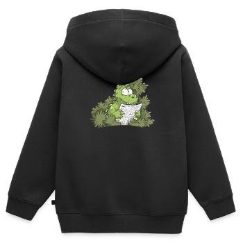 L’humour des dinosaures de la paléontologie - Sweat Premium à capuche zippé enfant bio - noir - Dos - AI Model Kid Male (0cm)