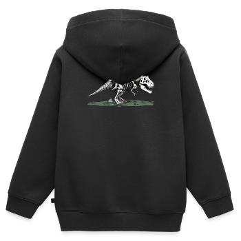 L’humour des dinosaures de la paléontologie - Sweat Premium à capuche zippé enfant bio - noir - Dos - AI Model Kid Male (0cm)