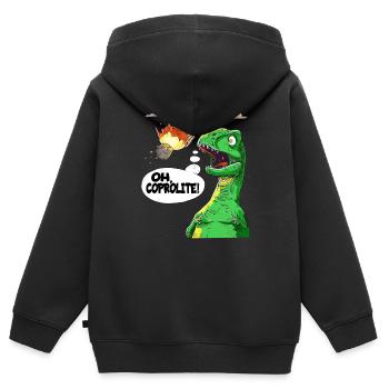 Der Humor Der Paläontologie Dinosaurier - Kinder Premium Organic Zip Hoodie - Schwarz - Hinten - AI Model Kid Male (0cm)