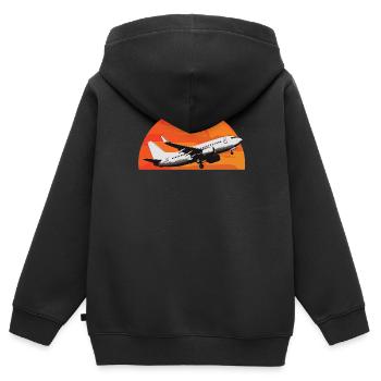 Meine Erste Flugreise Erstes Mal Fliegen - Kinder Premium Organic Zip Hoodie - Schwarz - Hinten - AI Model Kid Male (0cm)