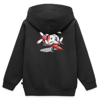 Meine Erste Flugreise Erstes Mal Fliegen - Kinder Premium Organic Zip Hoodie - Schwarz - Hinten - AI Model Kid Male (0cm)