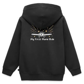 Meine Erste Flugreise Erstes Mal Fliegen - Kinder Premium Organic Zip Hoodie - Schwarz - Hinten - AI Model Kid Male (0cm)