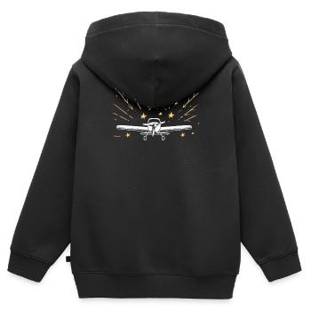 Meine Erste Flugreise Erstes Mal Fliegen - Kinder Premium Organic Zip Hoodie - Schwarz - Hinten - AI Model Kid Male (0cm)