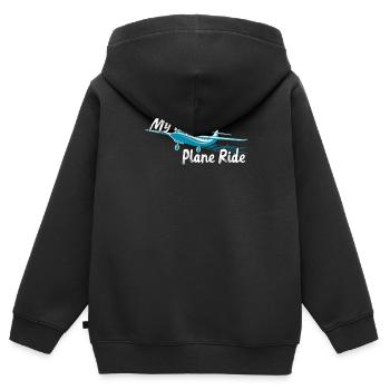 Meine Erste Flugreise Erstes Mal Fliegen - Kinder Premium Organic Zip Hoodie - Schwarz - Hinten - AI Model Kid Male (0cm)