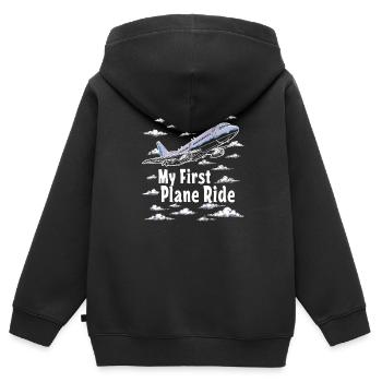 Meine Erste Flugreise Erstes Mal Fliegen - Kinder Premium Organic Zip Hoodie - Schwarz - Hinten - AI Model Kid Male (0cm)