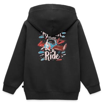 Meine Erste Flugreise Erstes Mal Fliegen - Kinder Premium Organic Zip Hoodie - Schwarz - Hinten - AI Model Kid Male (0cm)