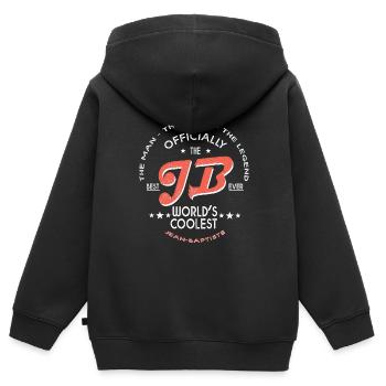 Jean-baptiste cadeau t-shirt personnalisé prénom - Sweat Premium à capuche zippé enfant bio - noir - Dos - AI Model Kid Male (0cm)