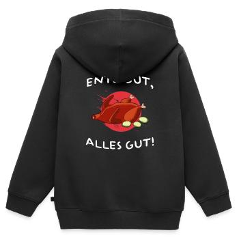ente gut alles gut süß brathähnchen ente broiler - Kinder Premium Organic Zip Hoodie - Schwarz - Hinten - AI Model Kid Male (0cm)