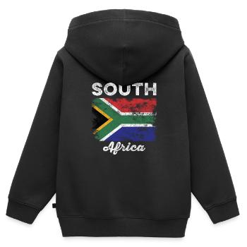 Südafrika Flagge Distressed - Kinder Premium Organic Zip Hoodie - Schwarz - Hinten - AI Model Kid Male (0cm)