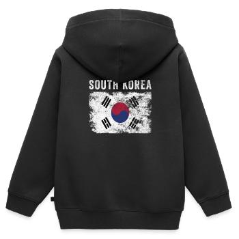 Südkorea Flagge Distressed - Kinder Premium Organic Zip Hoodie - Schwarz - Hinten - AI Model Kid Male (0cm)