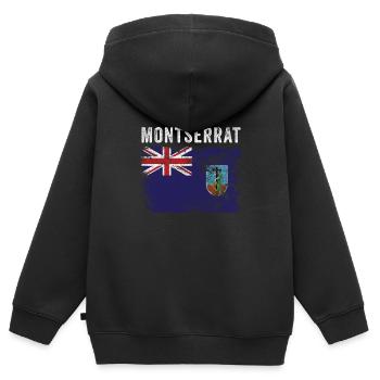 Montserrat Flagge Distressed - Kinder Premium Organic Zip Hoodie - Schwarz - Hinten - AI Model Kid Male (0cm)