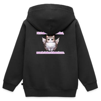 Nicht alle Engel haben Flügel – Katzenmotiv - Kinder Premium Organic Zip Hoodie - Schwarz - Hinten - AI Model Kid Male (0cm)