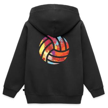 beach-volley - Sweat Premium à capuche zippé enfant bio - noir - Dos - AI Model Kid Male (0cm)