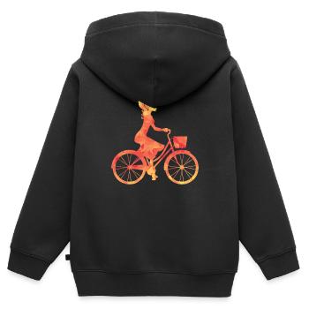 Einkaufen - Kinder Premium Organic Zip Hoodie - Schwarz - Hinten - AI Model Kid Male (0cm)