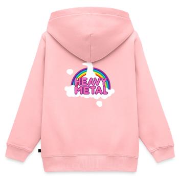 Heavy Metal - Sweat Premium à capuche zippé enfant bio - rose - Dos - AI Model Kid Female (0cm)