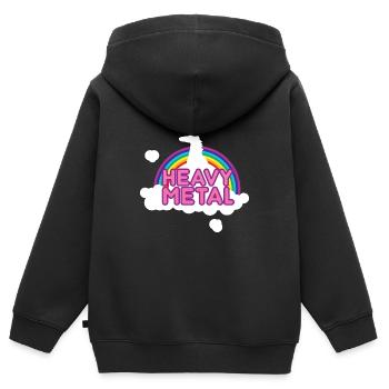 Heavy Metal - Sweat Premium à capuche zippé enfant bio - noir - Dos - AI Model Kid Male (0cm)