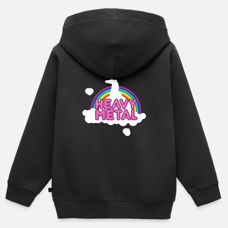 Heavy Metal - Sweat Premium à capuche zippé enfant bio - noir