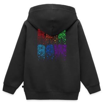 Arc-en-ciel - Arc-en-ciel - Étoiles étoilées - Sweat Premium à capuche zippé enfant bio - noir - Dos - AI Model Kid Male (0cm)