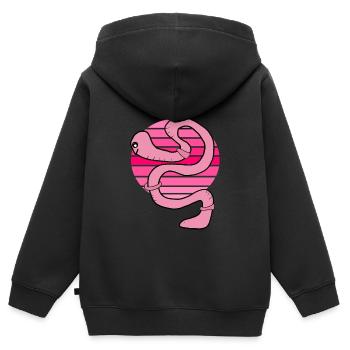 Wurm Sonnenuntergang - Kinder Premium Organic Zip Hoodie - Schwarz - Hinten - AI Model Kid Male (0cm)