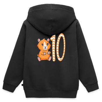 10 Geburtstag Meerschweinchen Mädchen 10 Jahre alt - Kinder Premium Organic Zip Hoodie - Schwarz - Hinten - AI Model Kid Male (0cm)