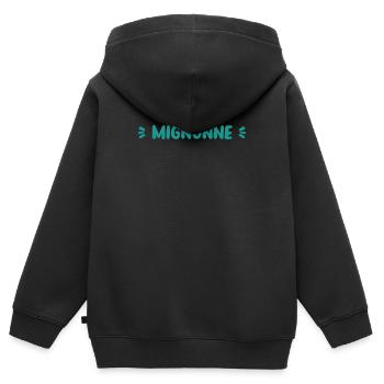 Mignonne - Sweat Premium à capuche zippé enfant bio - noir - Dos - AI Model Kid Male (0cm)