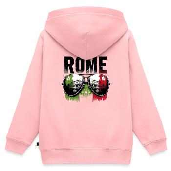 Rom Sonnenbrillen mit Kolosseum - Kinder Premium Organic Zip Hoodie - Rosa - Hinten - AI Model Kid Female (0cm)