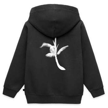 Palme Palm - Kinder Premium Organic Zip Hoodie - Schwarz - Hinten - AI Model Kid Male (0cm)