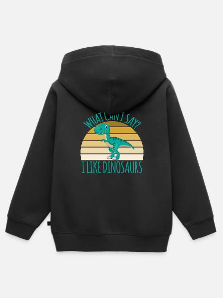 Dino Dinosaurier Urzeit Echse - Kinder Premium Organic Zip Hoodie - Schwarz