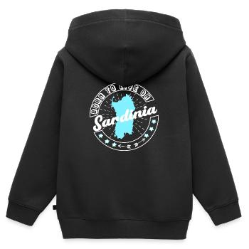 Sardaigne Sardinia - Sweat Premium à capuche zippé enfant bio - noir - Dos - AI Model Kid Male (0cm)
