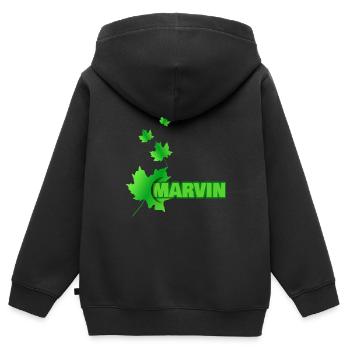 Marvin - Kinder Premium Organic Zip Hoodie - Schwarz - Hinten - AI Model Kid Male (0cm)