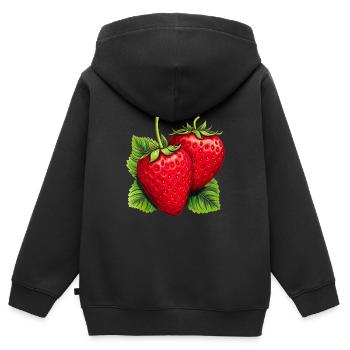 Erdbeere Erdbeeren für einen Erdbeer Liebhaber - Kinder Premium Organic Zip Hoodie - Schwarz - Hinten - AI Model Kid Male (0cm)