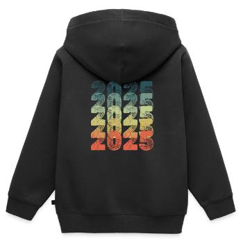 2025 - Kinder Premium Organic Zip Hoodie - Schwarz - Hinten - AI Model Kid Male (0cm)