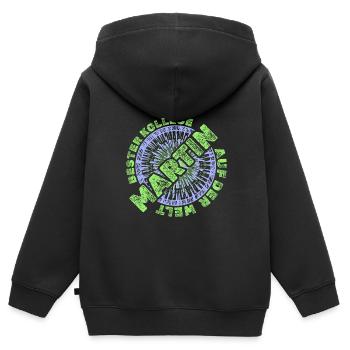 Martin - Sweat Premium à capuche zippé enfant bio - noir - Dos - AI Model Kid Male (0cm)