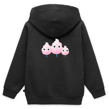 Zuckerwatte,Familie,Zucker,pink - Kinder Premium Organic Zip Hoodie - Schwarz - Hinten - AI Model Kid Male (0cm)