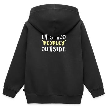 It’s Too Peopley Outside - Sweat Premium à capuche zippé enfant bio - noir - Dos - AI Model Kid Male (0cm)
