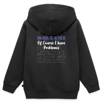 Middle School Math Teacher Geschenk Natürlich habe ich - Kinder Premium Organic Zip Hoodie - Schwarz - Hinten - AI Model Kid Male (0cm)