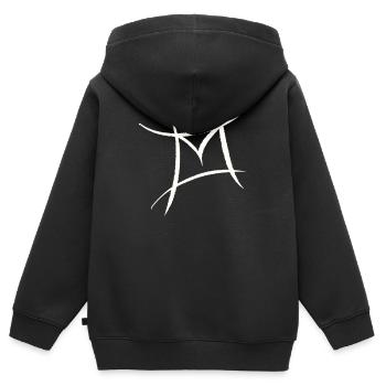 E-mail, icône d’enveloppe. Philatéliste - Sweat Premium à capuche zippé enfant bio - noir - Dos - AI Model Kid Male (0cm)