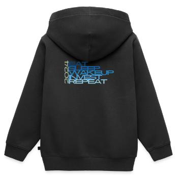 daily routine or everyday life - Kids Premium Organic Zip-up Hoodie - black - Back - AI Model Kid Male (0cm)