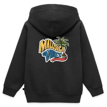 mallorca vibes 2024 - Kinder Premium Organic Zip Hoodie - Schwarz - Hinten - AI Model Kid Male (0cm)