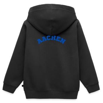 Aachen - Kinder Premium Organic Zip Hoodie - Schwarz - Hinten - AI Model Kid Male (0cm)