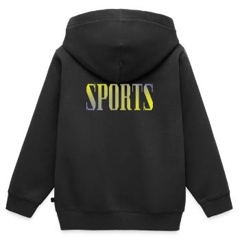 Sport - Kinder Premium Organic Zip Hoodie - Schwarz - Hinten - AI Model Kid Male (0cm)
