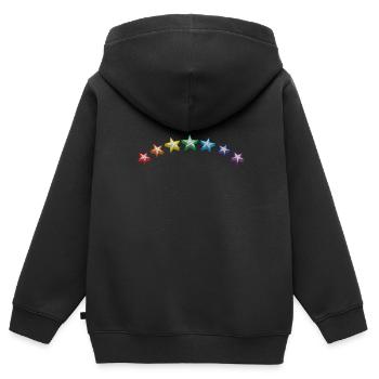 Sterne Regenbogen - Kinder Premium Organic Zip Hoodie - Schwarz - Hinten - AI Model Kid Male (0cm)