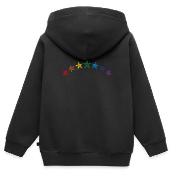 Sterne Regenbogen scribble - Kinder Premium Organic Zip Hoodie - Schwarz - Hinten - AI Model Kid Male (0cm)